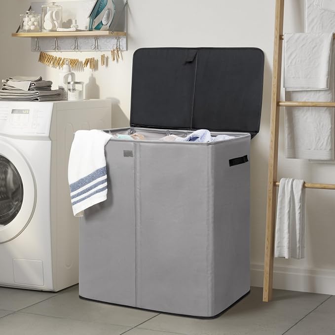 WOWLIVE Laundry Hamper with Lid, 160L Large Laundry Basket 3 Section with - Image 2