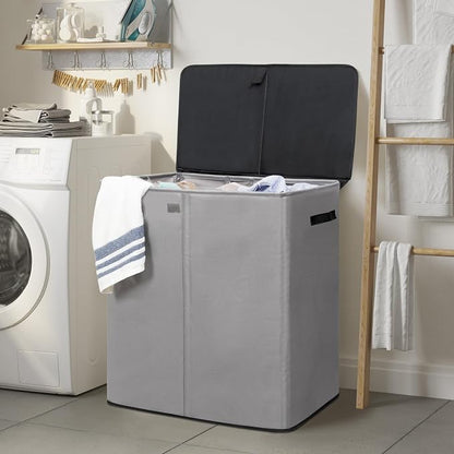 WOWLIVE Laundry Hamper with Lid, 160L Large Laundry Basket 3 Section with - Image 2