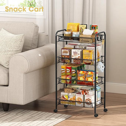 TOOLF 4-Tier Rolling Cart, Metal Utility Cart - Image 7