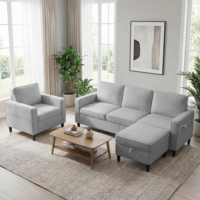 BALUS 78" Living Room Couches Set, 3 Seater Sofa by BALUSFuritureHomeLife
