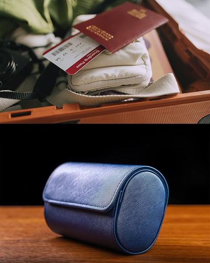 MR.OKAY 3 Watch Travel Case -Classic Leather Watch Case - Image 7
