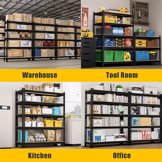 5-Tier Metal Storage Shelves: Heavy Duty Garage Shelving Adjustable Shelves - Image 9
