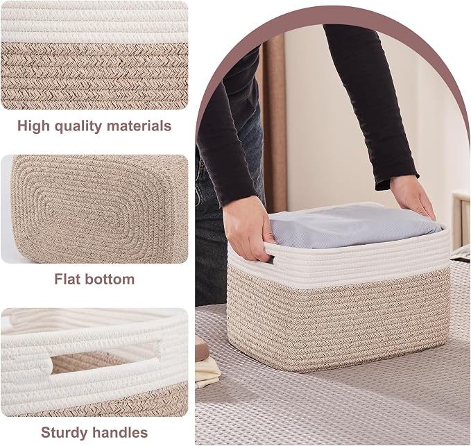 OIAHOMY 4 Pack Storage Baskets for Organizing, Basket for Shelves - Image 3