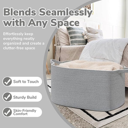 Goodpick Large Toy Basket for Blankets, Baby Laundry Basket, Storage Baskets - Image 5