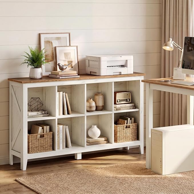VASAGLE Liry Collection Farmhouse Bookcase, 8-Cube Storage Organizer by VASAGLEbySONGMICSHOME
