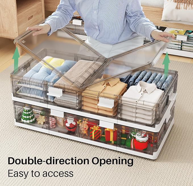 Kitstorack Plastic Under Bed Storage Containers, 2 Pack Underbed Storage - Image 5
