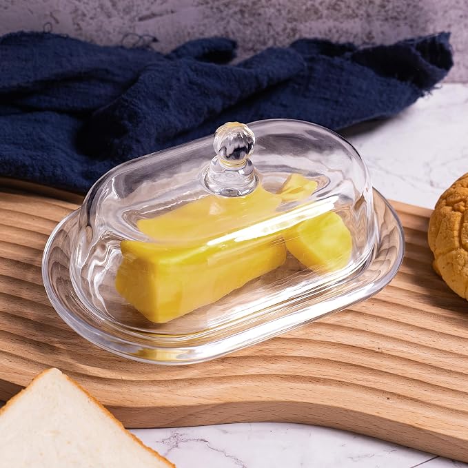 7.5" Large Glass Butter Dish - Image 6
