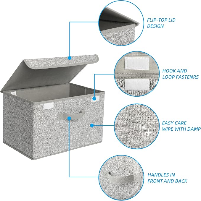 GRANNY SAYS Storage Boxes with Lids, Fabric Storage Bins, Keepsake Box - Image 5