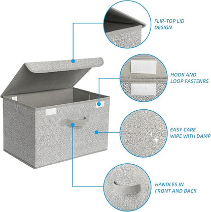 GRANNY SAYS Storage Boxes with Lids, Fabric Storage Bins, Keepsake Box - Image 5