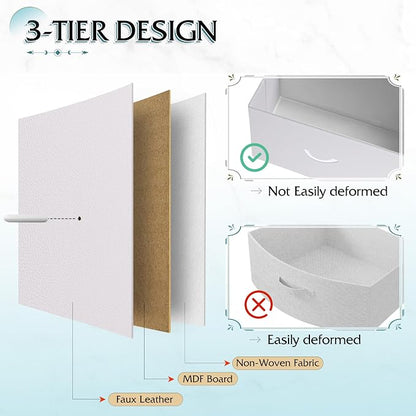 WLIVE 12 Drawer Tall White Fabric Dresser Bedroom Storage Chest | White tall - Image 6