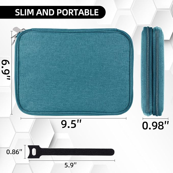 Electronics Organizer, Travel Cable Organizer Bag, Water Resistant Double - Image 4