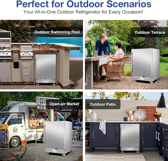 Outdoor Refrigerator 24 Inch, Undercounter Beverage Fridge - Image 6