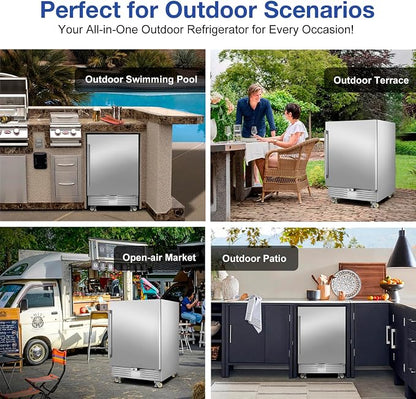 Outdoor Refrigerator 24 Inch, Undercounter Beverage Fridge - Image 6