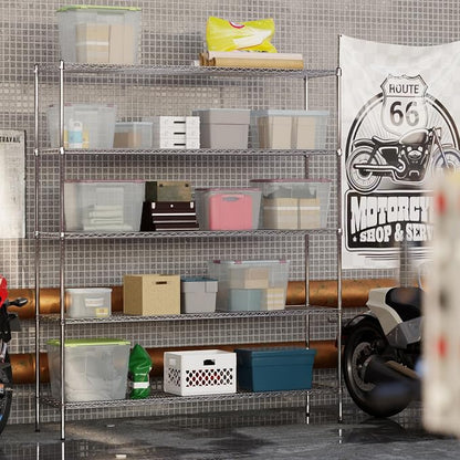 18" Deep x 72" Wide x 86" Height Wire Shelving Kit | 5-Tier | NSF Commercial - Image 6