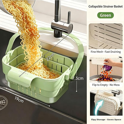 Foldable Hanging Kitchen Sink Drain Basket, 2-in-1 Foldable Sink Colander - Image 8