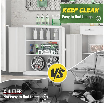 Greenvelly Metal Storage Cabinet, Lockable Storage Cabinets - Image 7
