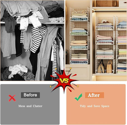 5-Tier Stackable Closet Storage Shelves, Closet Organizers and Storage Basket - Image 6