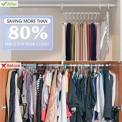 Upgrade 9 Layers Pants Hangers Space Saving, 2 Pack Multifunctional Pants Rack - Image 4