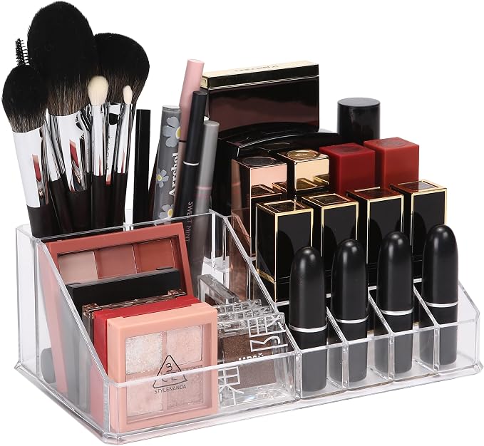 Sea Team 16-Slot Acrylic Plastic Lipstick Organizer, Makeup Storage Box by SeaTeam