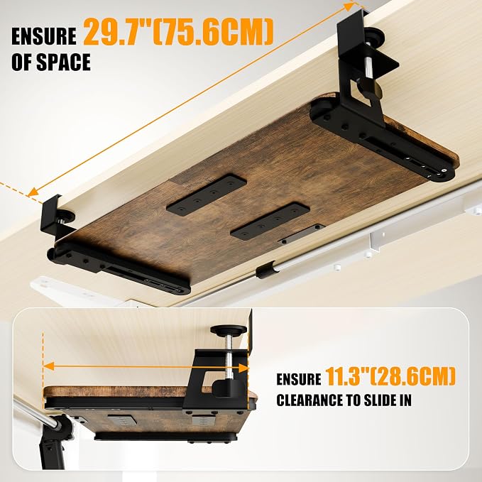 ERGOMAKER Keyboard Tray Under Desk, Pull Out Keyboard Tray - Image 3