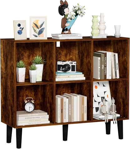 6 Cube Bookcase, Wooden Book Shelf Cube Storage Organizer by Nestwise
