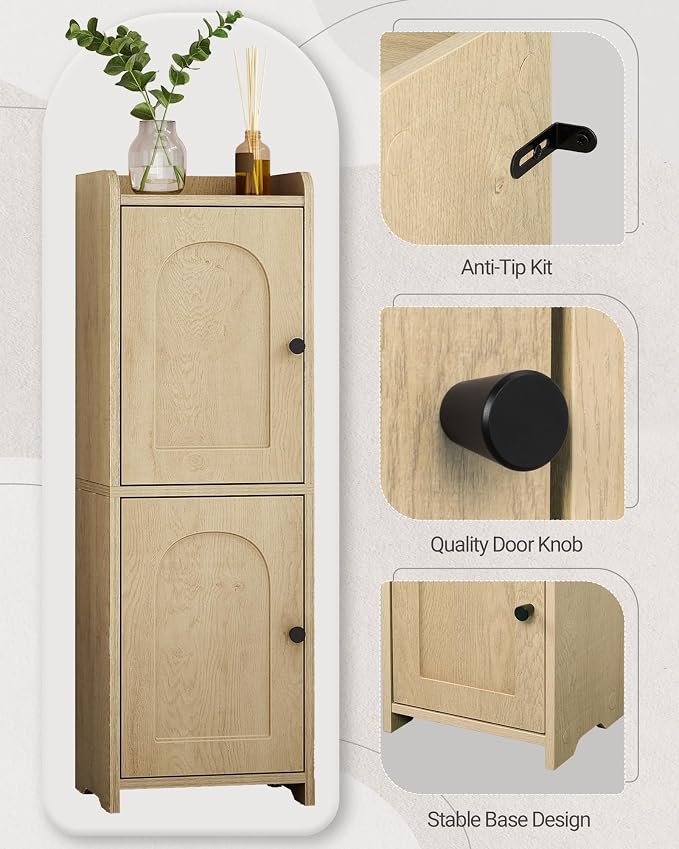 Hzuaneri Bathroom Storage Cabinet, Small Corner Floor Cabinet - Image 6