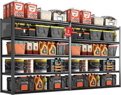 Metal Garage Shelving Unit, Heavy Duty Adjustable Industrial Storage Shelves by Unknown