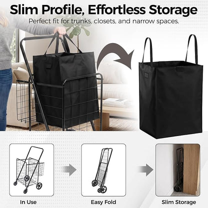 Foldable Shopping Utility Cart Portable Grocery Cart - Image 3