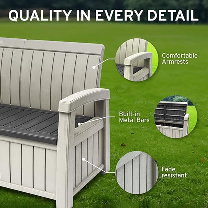 EconoHome 3 Seat Outdoor Storage Bench - Image 5