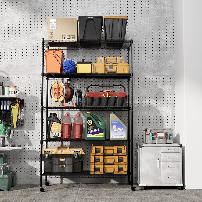 Simple Deluxe Heavy Duty 5-Tier Storage Shelving Unit, 35.83" W x 13.98" D x - Image 2