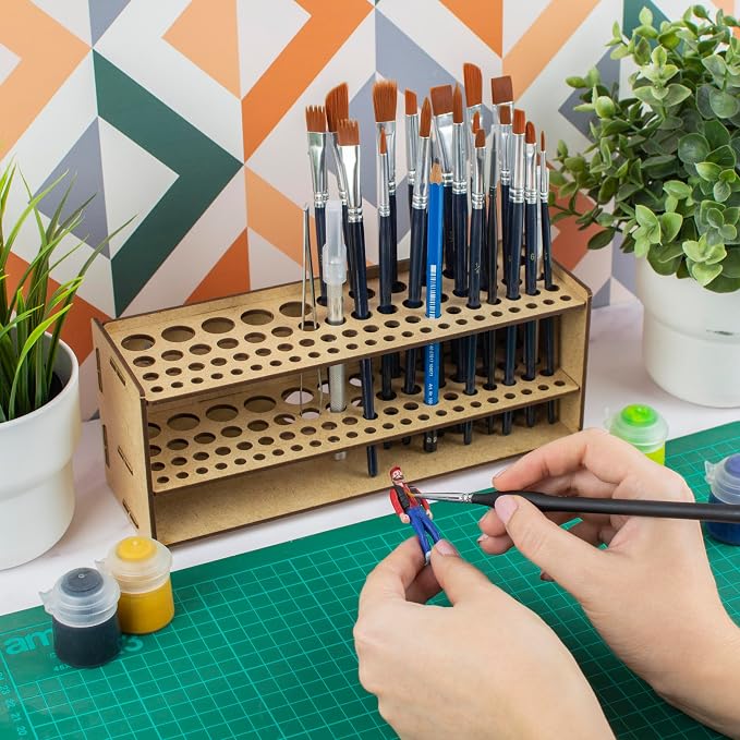 Paint Brush holder. Large Capacity Paint brush organizer and Art Supply - Image 5