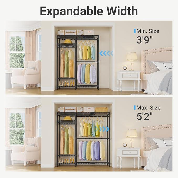 VIPEK X20 Plus Expandable Reach-in Closet Rack Adjustable from 3'9" to 5'2" - Image 2
