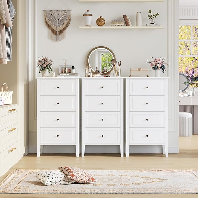 TTVIEW 4 Drawer Dresser, Tall Wood Storage Chest Cabinet - Image 3