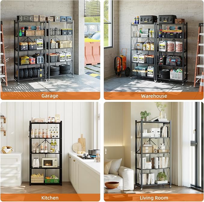 Fenbeli Foldable Shelves with Wheels - Image 8