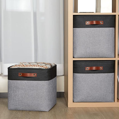 HNZIGE 13x13x13 Storage Baskets Large Fabric Storage Cubes - Image 4