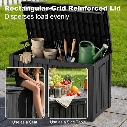 Vixzen 180 Gallon Deck Boxes Outdoor Waterproof, Resin Lockable Storage Box - Image 6