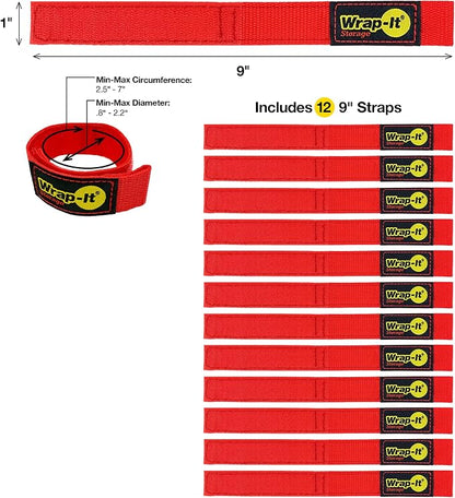 Wrap-It Storage Quick-Strap Cord Wraps, 9 inch Red - Image 3