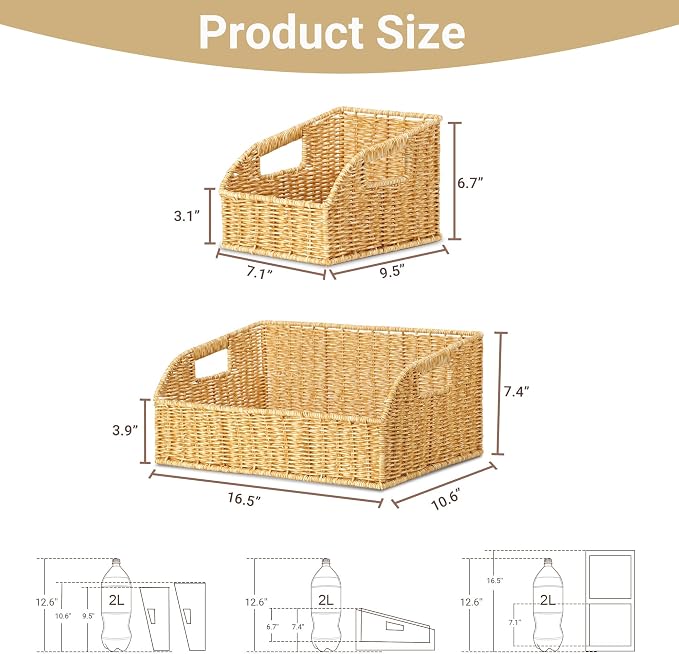 Wicker Baskets for Organizing, Kitchen Counter - Image 3