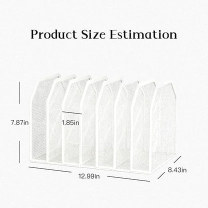 7-Grid Detachable Vertical File Organizer, Metal Mesh File Holder - Image 2