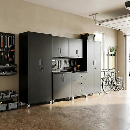 Garage Cabinet System | Heavy Duty Steel All-in-One Modular Garage Cabinet Set - Image 8