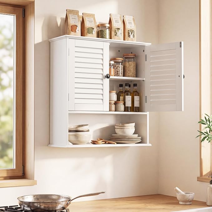 Bathroom Wall Cabinet with Adjustable Shelf, Over Toilet Storage Cabinet - Image 5