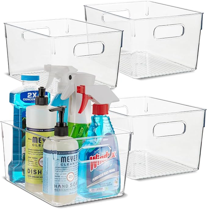 primebox Plastic Food Storage 4 Pack Clear Container Bin by primebox