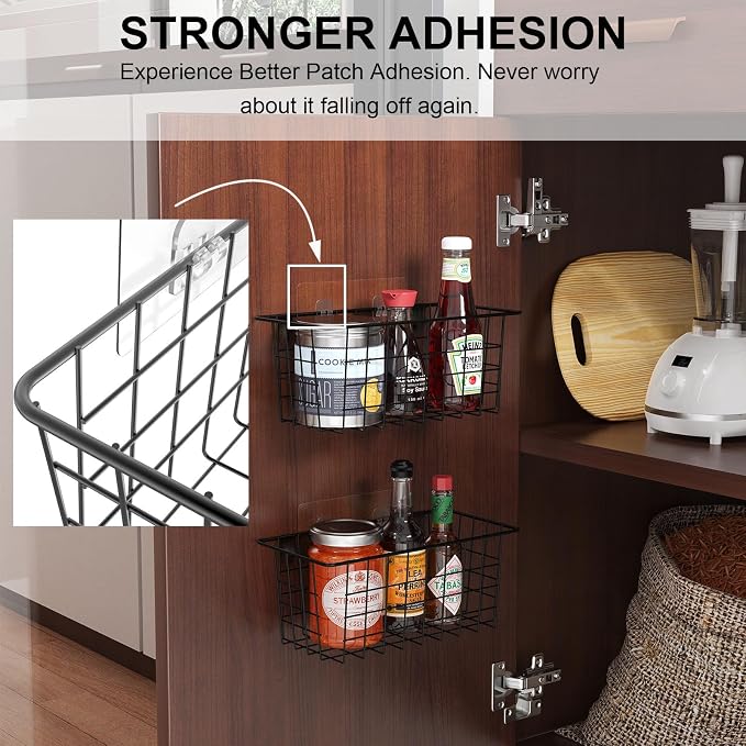 MaraFansie Hanging Kitchen Baskets, 2 Pack Wire Storage Basket Over Cabinet - Image 4