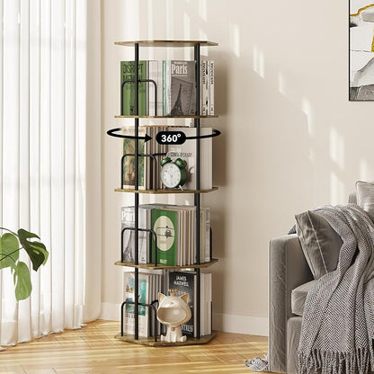 SUNMORY 4 Tier Rotating Bookshelf Tower, Revolving 360 ° Spinning Bookcase | by SUNMORY