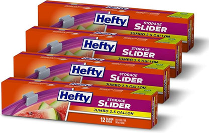 Hefty Slider Jumbo Storage Bags, 2.5 Gallon Size by Hefty