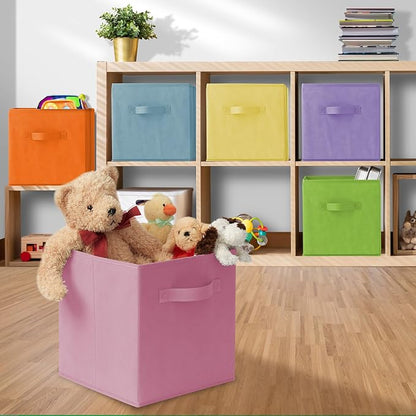 Casafield Set of 6 Collapsible Fabric Cube Storage Bins, Cubby Organizers & More - Image 5