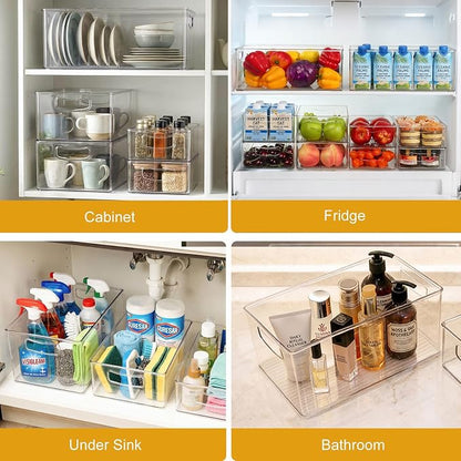 Hudgan 8 Pack Freezer Organizer Bins, Pantry | Straight Side, 3 Sizes, 2 XL - Image 7