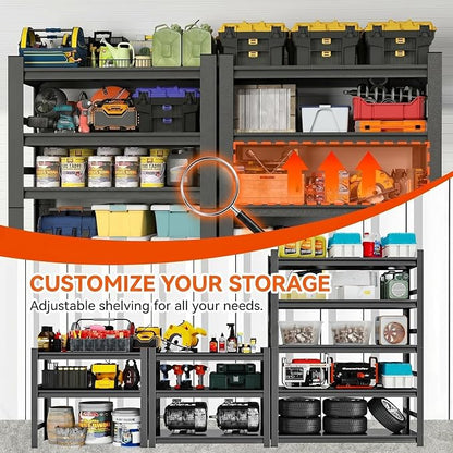 72"H Garage Shelving Unit, 3500LBS Heavy Duty 5-Tier Metal Storage Shelves - Image 7