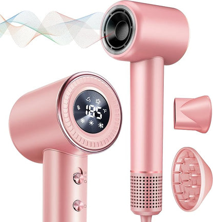 Rudd Hair Dryer with Diffuser, High Speed Hair Dryer with Display, 110000 RPM by MountWalker