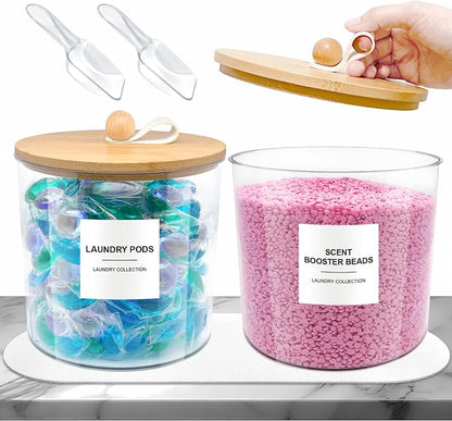 2 Pack Laundry Pods Container, Laundry Room Organization and Storage Jars by HOYTAMDARHOMESTORAGE
